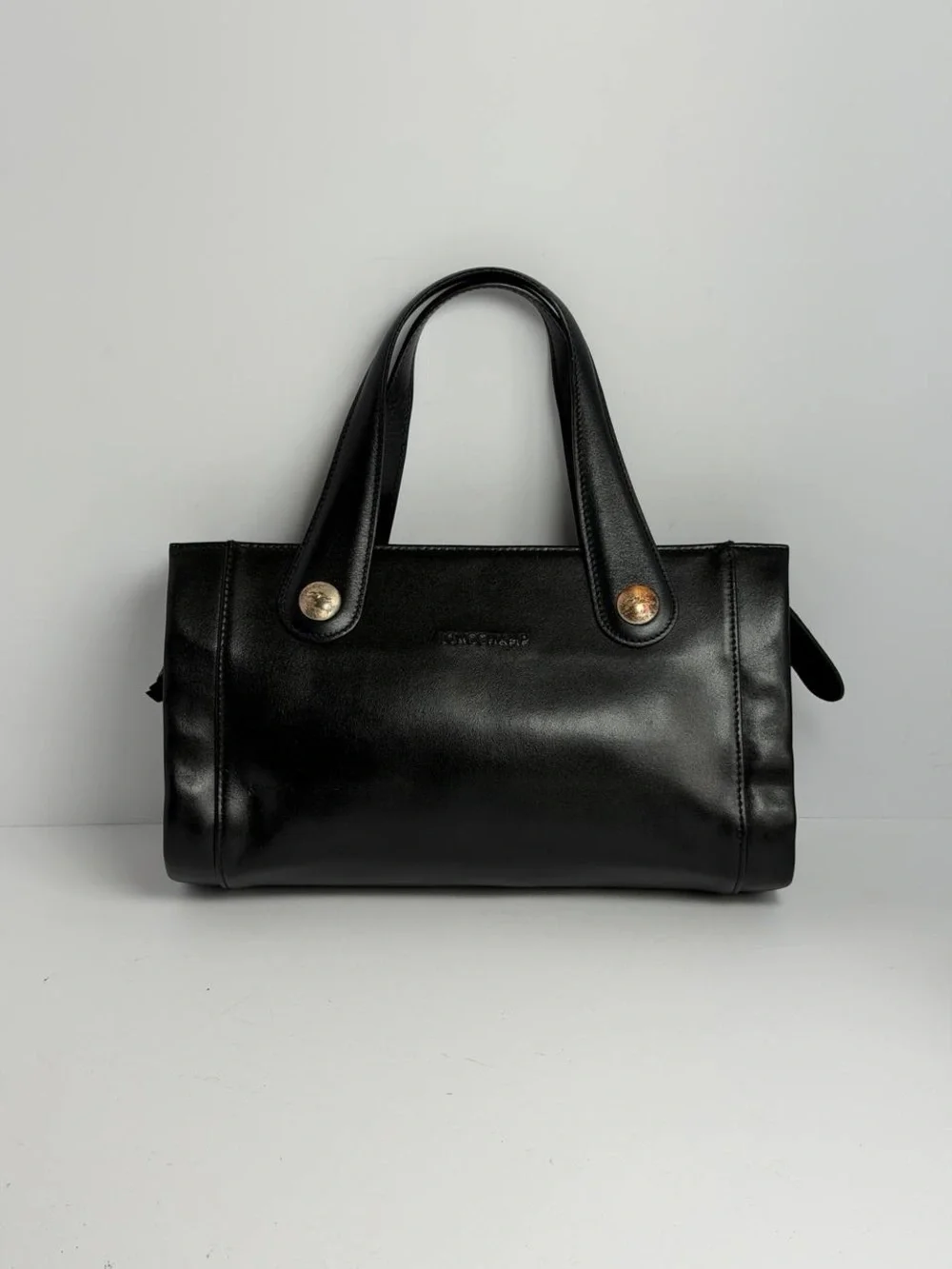 Vintage Longchamp Black Leather Handbag